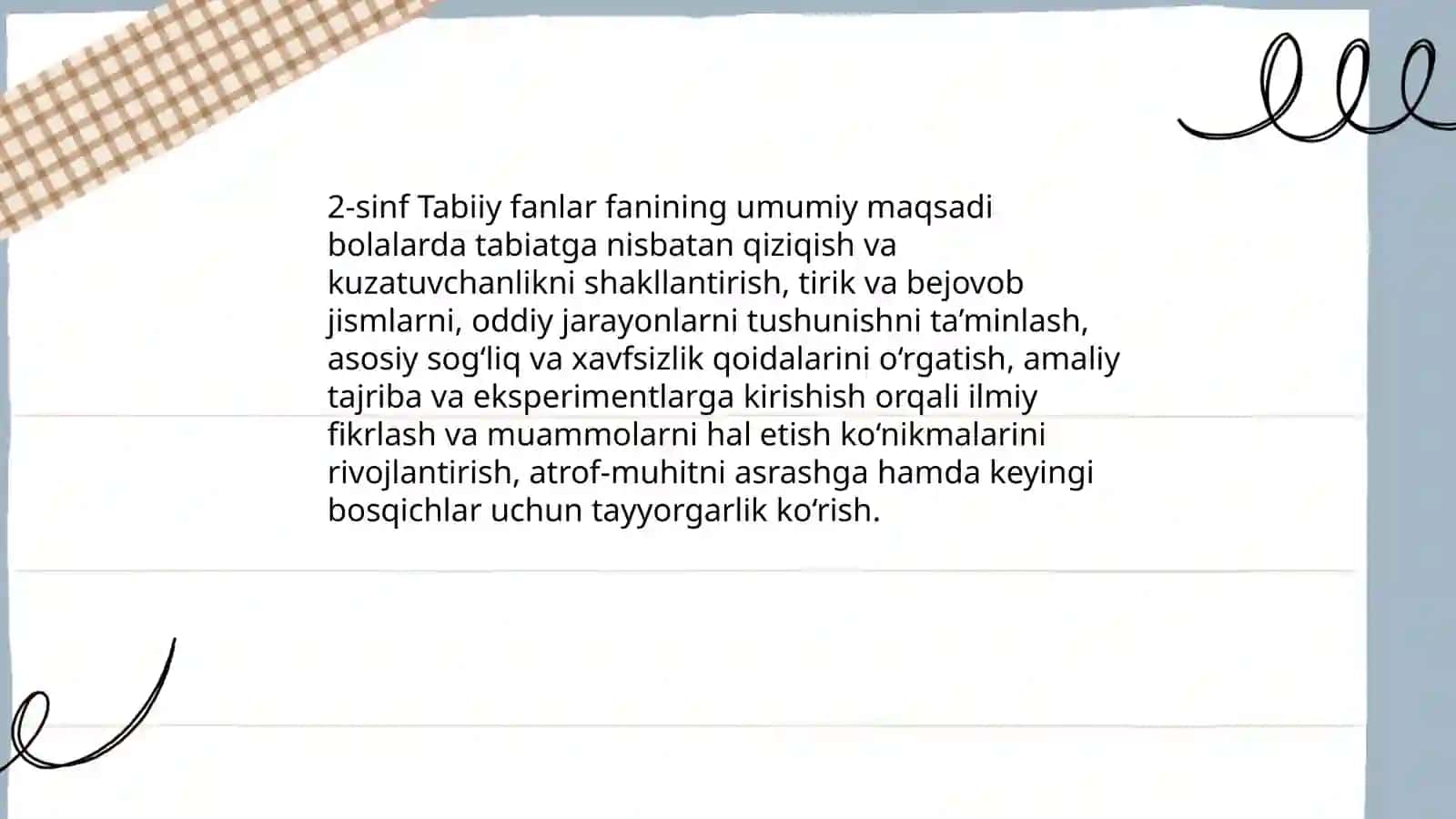 2-sinfda "Tabiiy fanlar" fanining maqsad va vazifalari 3