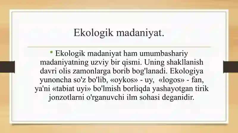 Ekologik madaniyat 3