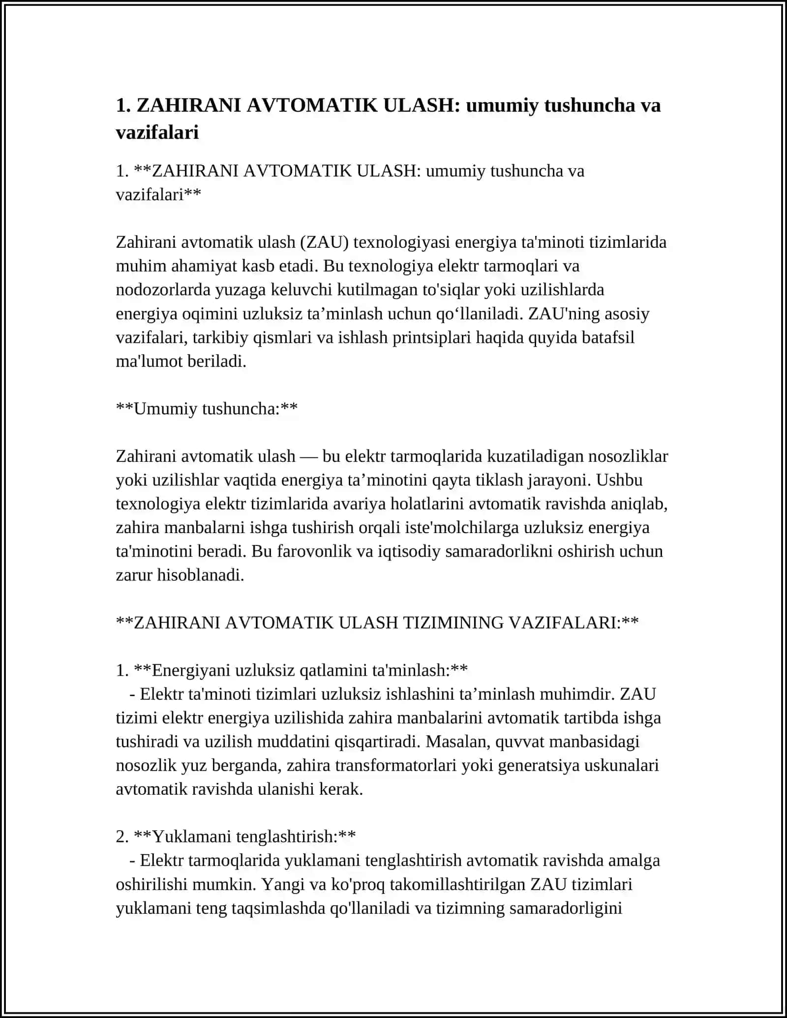 ZAHIRANI AVTOMATIK ULASH 3
