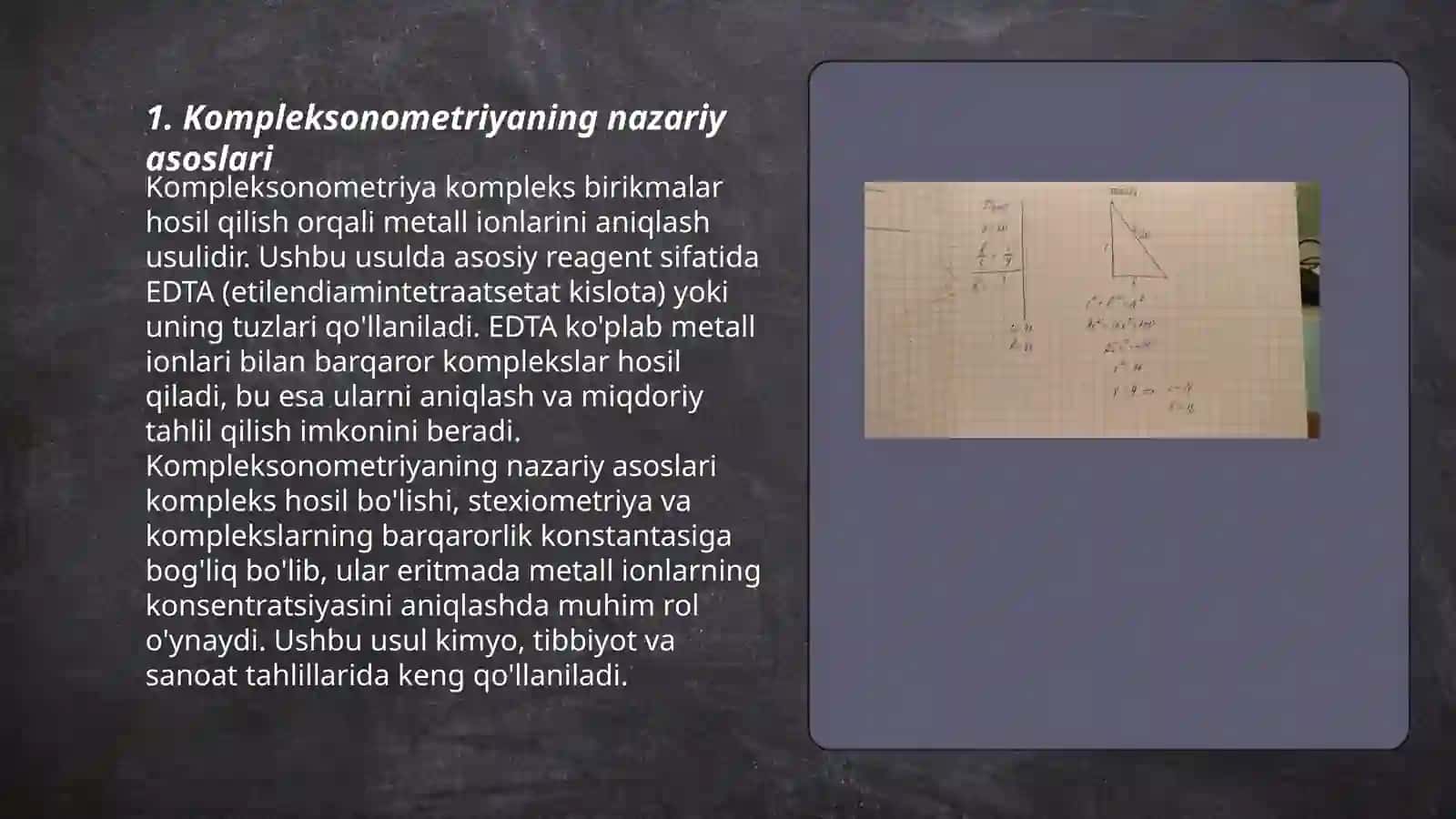 Kompleksonometriyaning analizda ishlatilishi 3