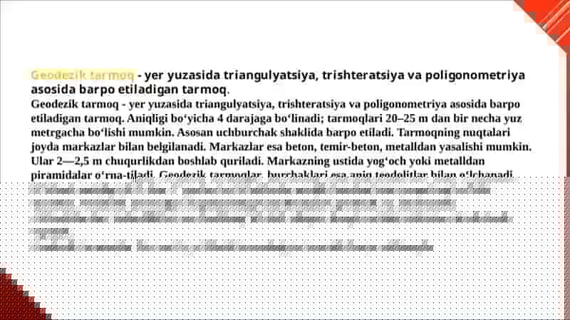 Geodezik tarmoq 3