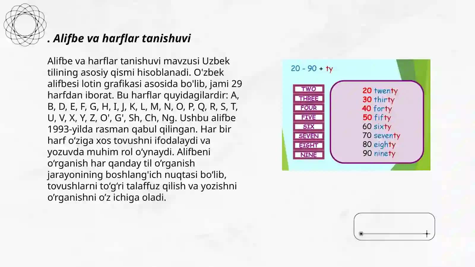 Alifbe va harflar tanishuvi 3