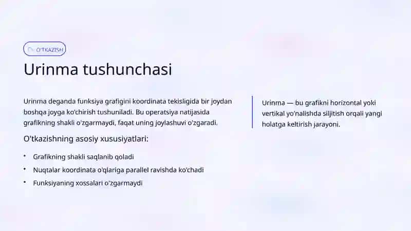 Funksiya Grafigiga O'tkazilgan Urinma va Normal Tenglamalari 3