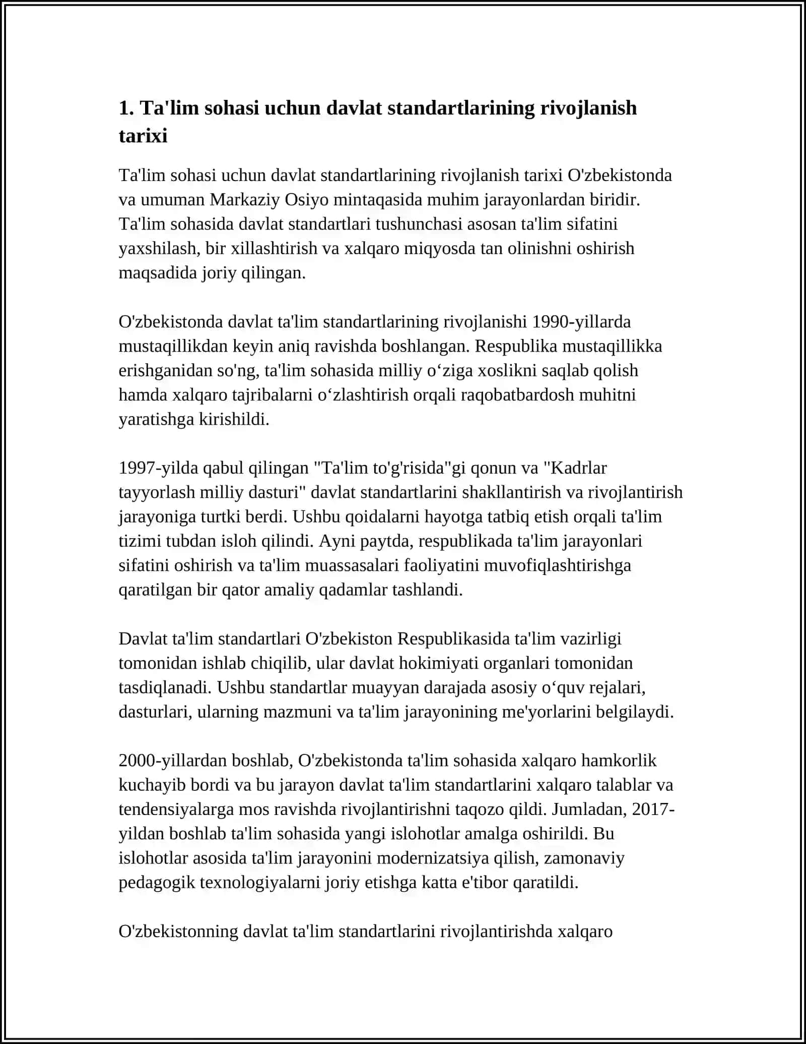 TA'LIM SOHASIDAGI DAVLAT STANDARTLARI 3