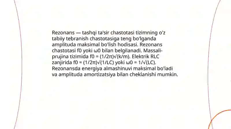 Rezonans hodisalar 3