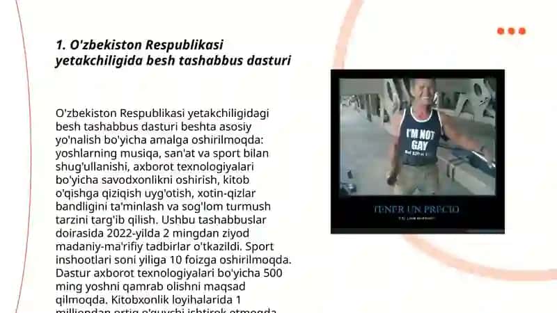 O'zbekiston Respublikasi yetakchiligida besh tashabbus dasturi 3