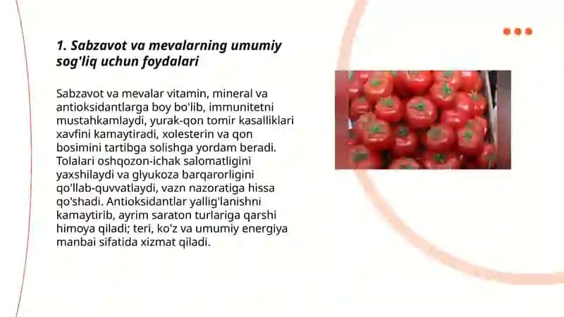 Sabzavotlar va mevalar 3