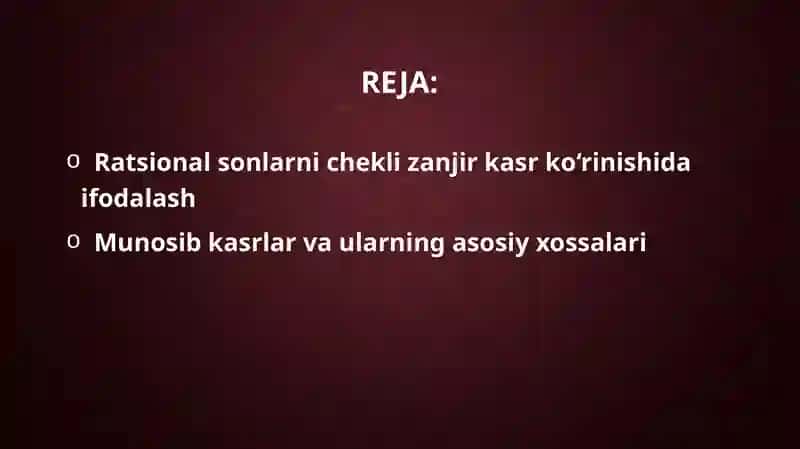Uzluksiz va munosib kasrlar, ularning xossalari 3