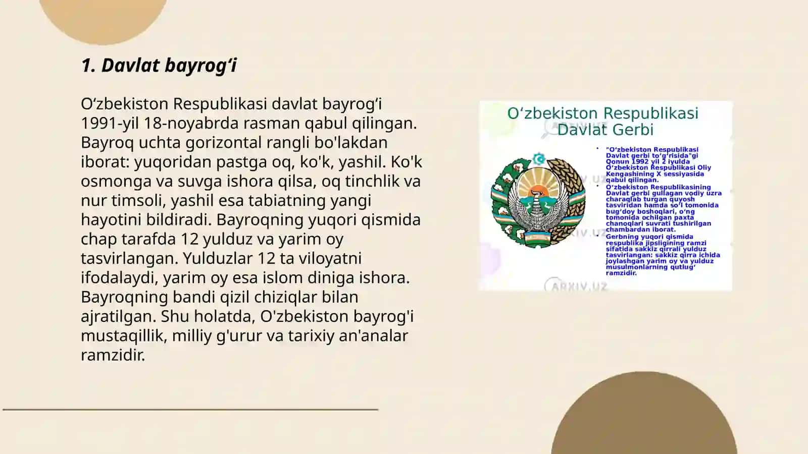 Oʻzbekistonning ramzlari haqida taqdimot 3