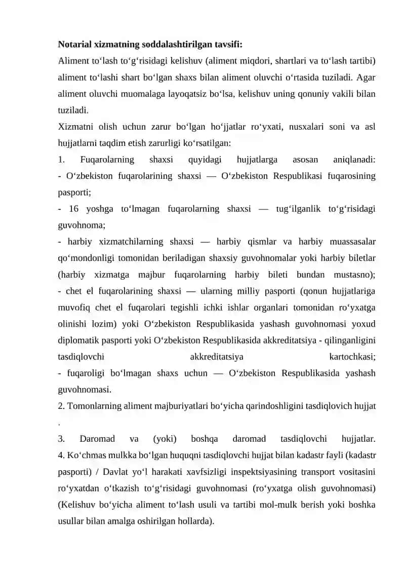 ALIMENT TO’LASH TO'G'RISIDAGI KELISHUV 3