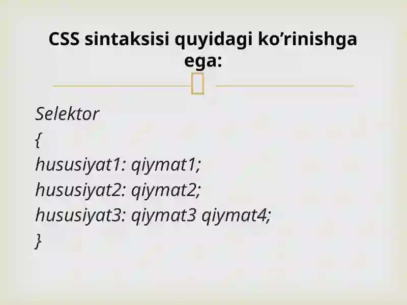 CSS (Cascading Style Sheets) asoslari 3