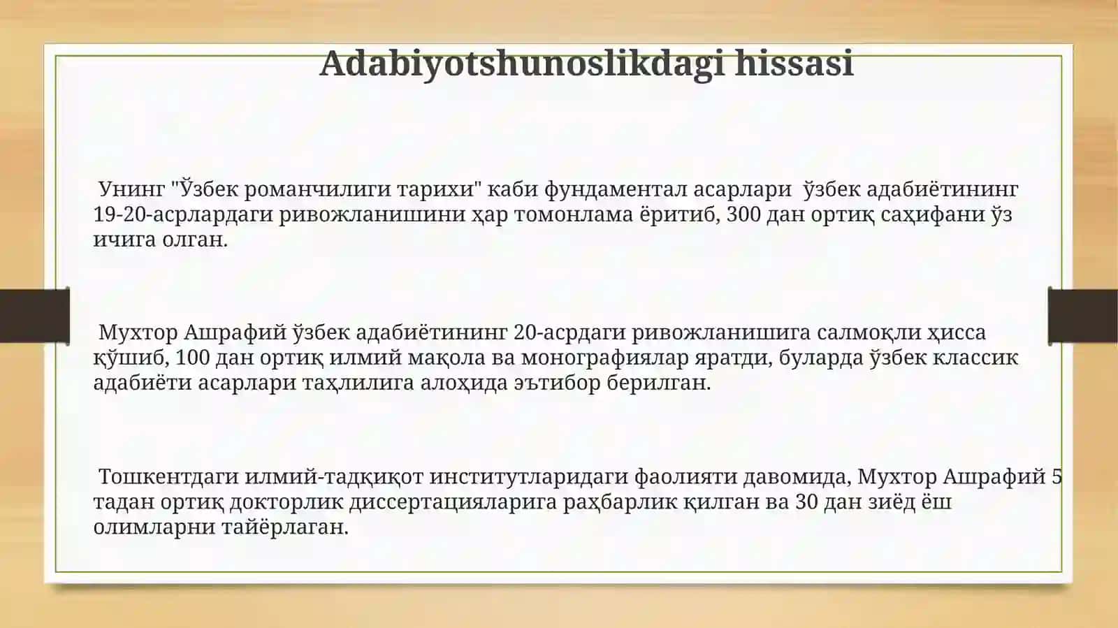 MuxtorAshrafiyhayotivaijodi 3