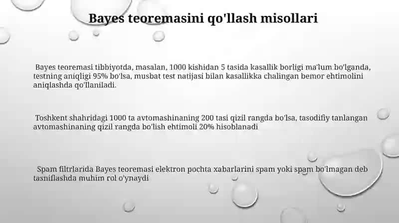 Tola ehtimollik va bayes formulasi 3