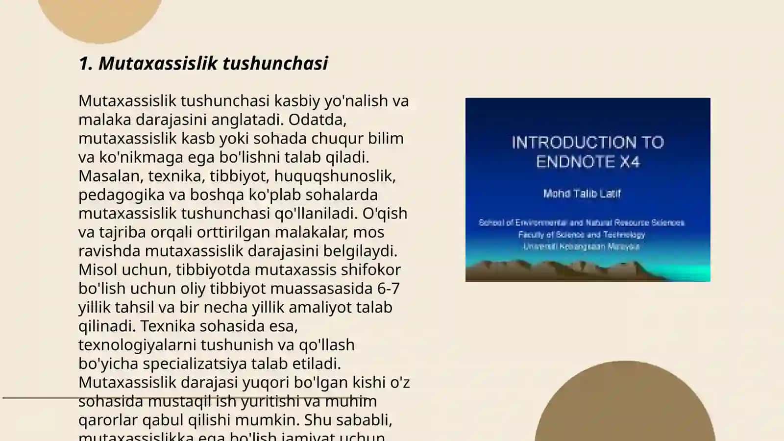 Mutaxassislikka kirish fani sifatida 3