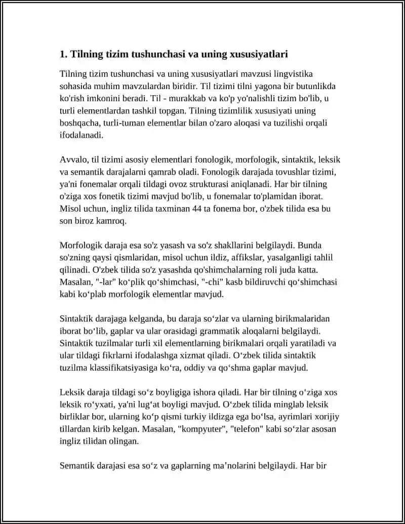 Tilning tizim sifatidagi o'rni 3