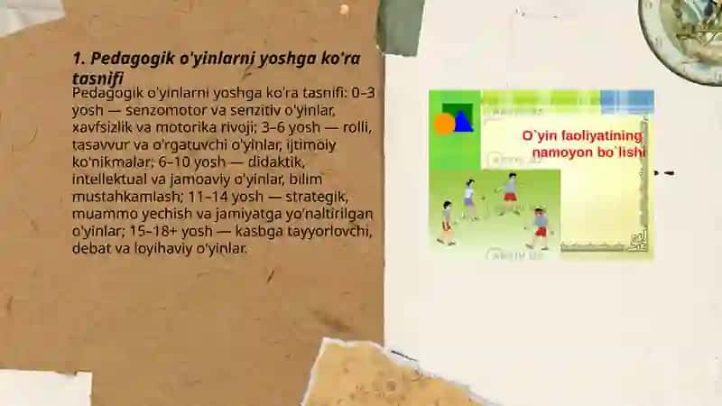 Pedagogik o'yinlar tipologiyasi 3
