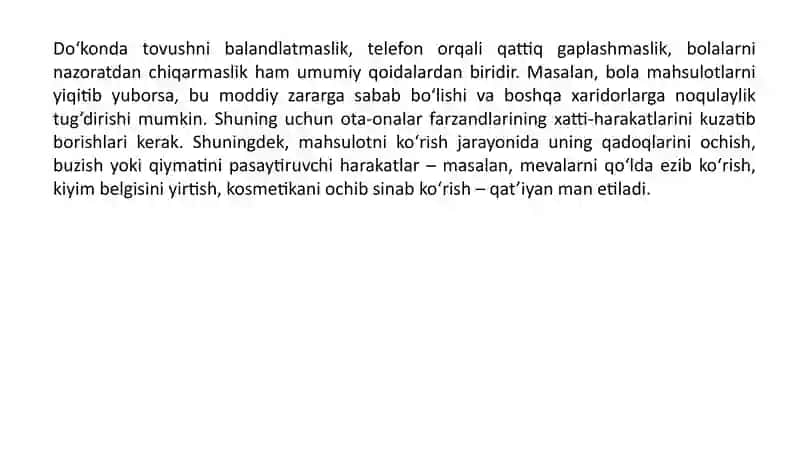 SAVDO DO‘KONIDA O‘ZINI TUTISH QOIDALARI 3
