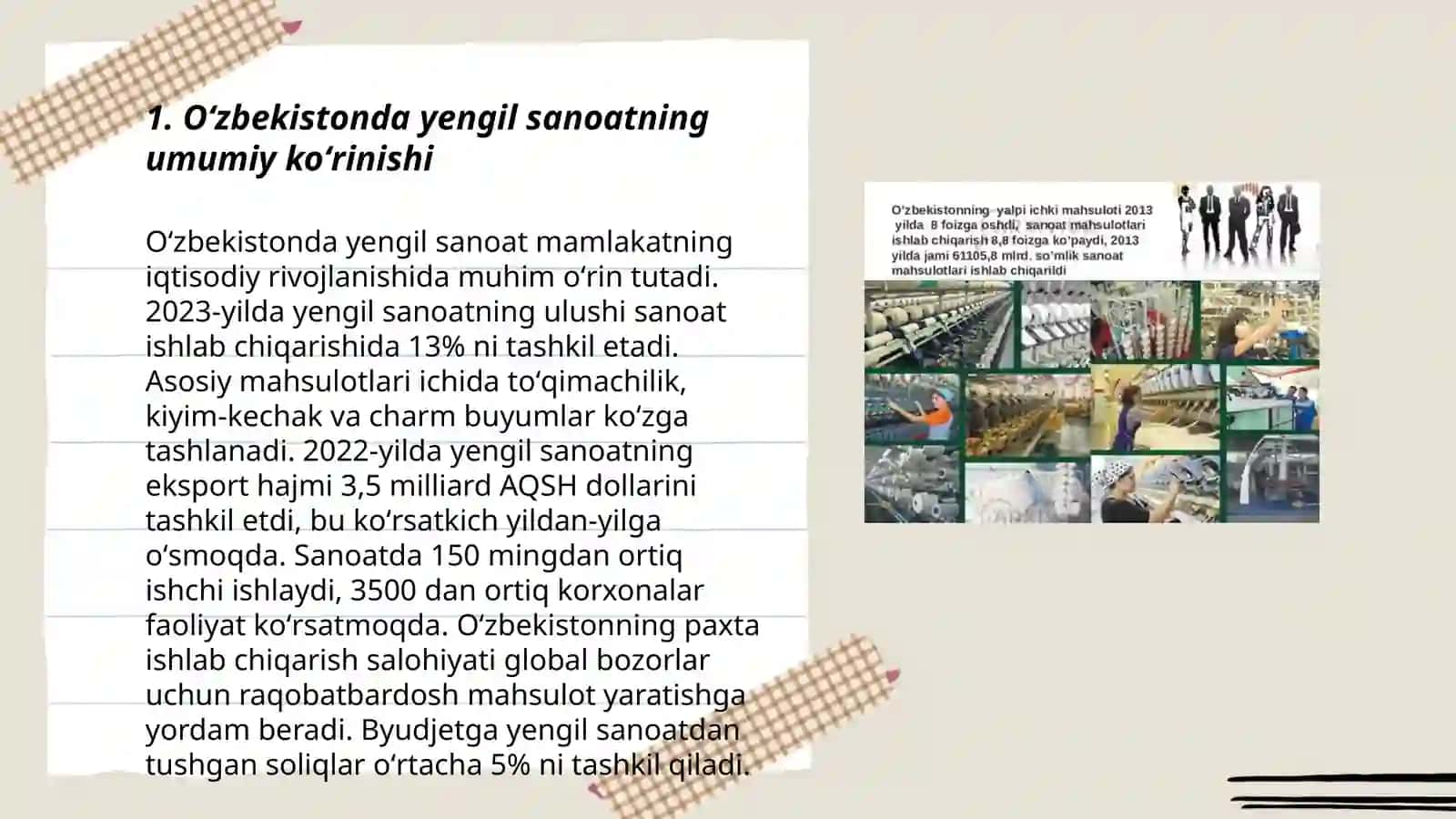 Oʻzbekistonning yengil sanoat tarmoqlari 3