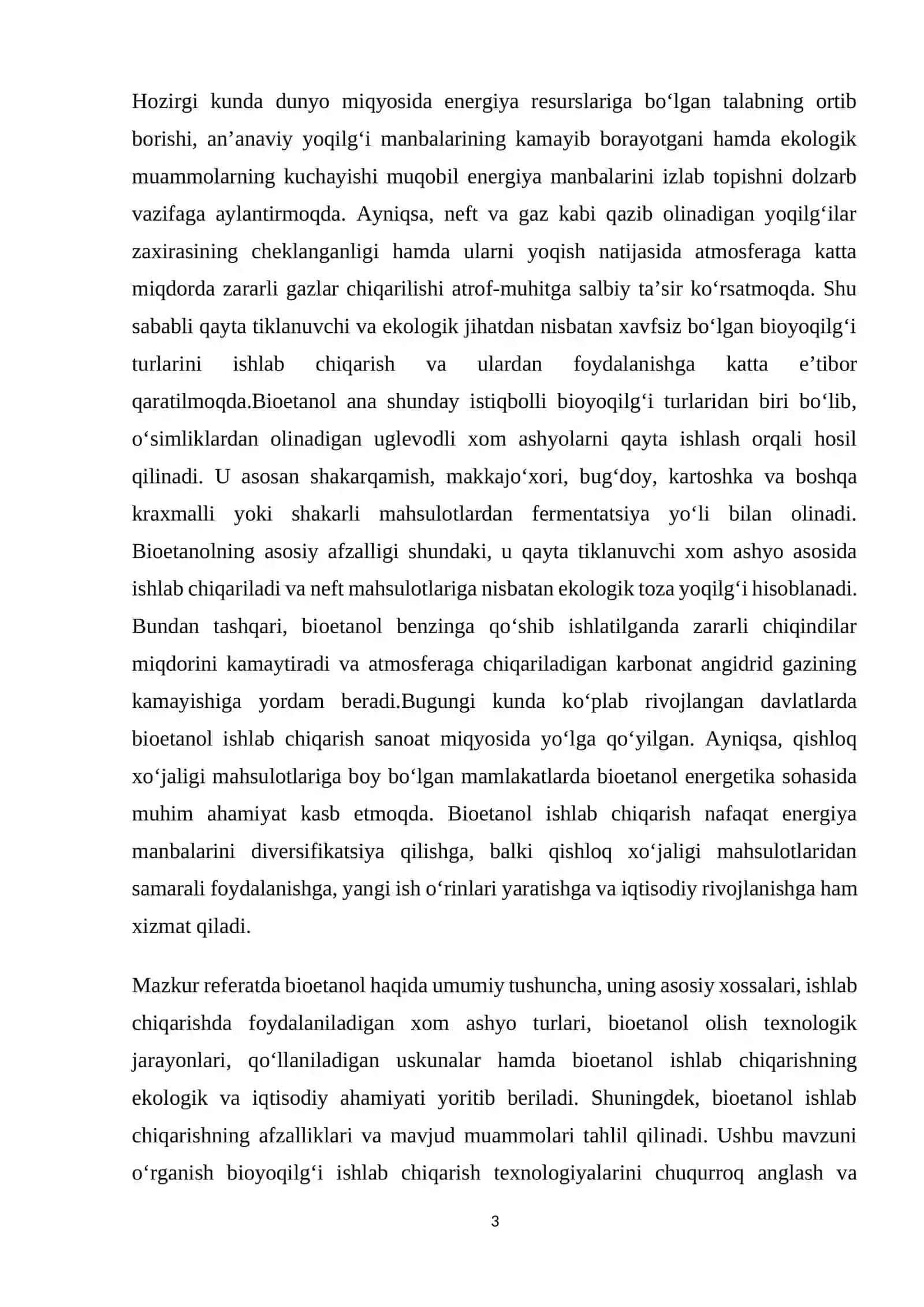 Bioetanol olish texnologiyasi 3