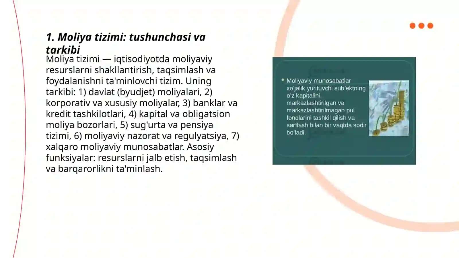 Moliya tizimi va moliyaviy siyosat 3
