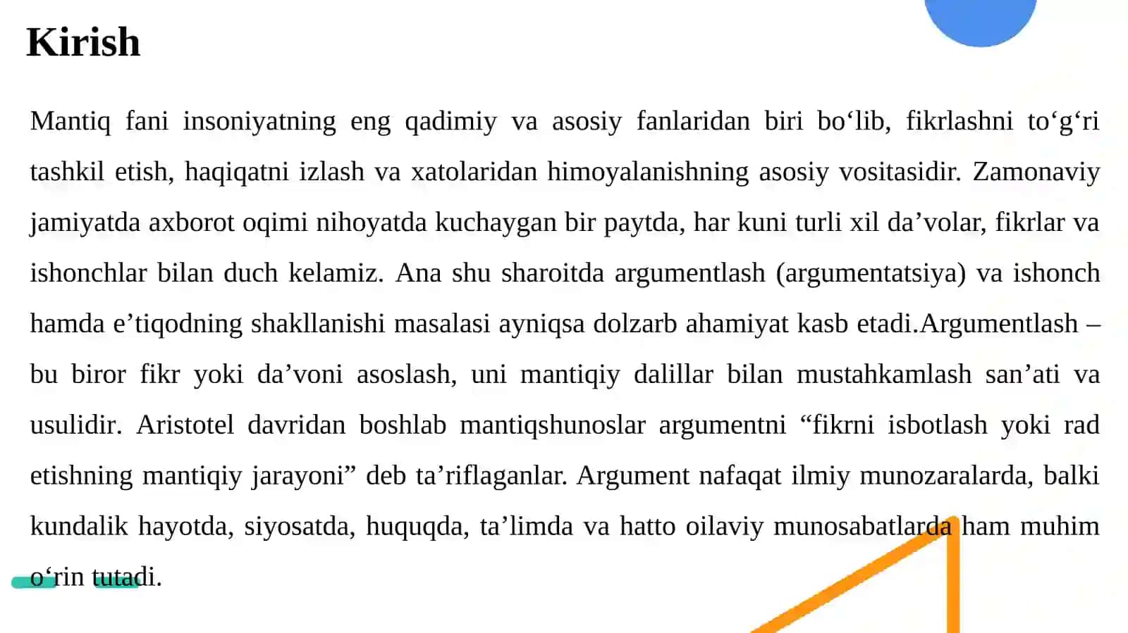 Argumentlash va ishonch-e’tiqodning shakllanishi 3