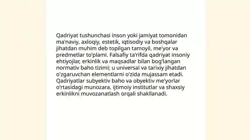 Qadriyat falsafasi asoslari va g'oyalari 3