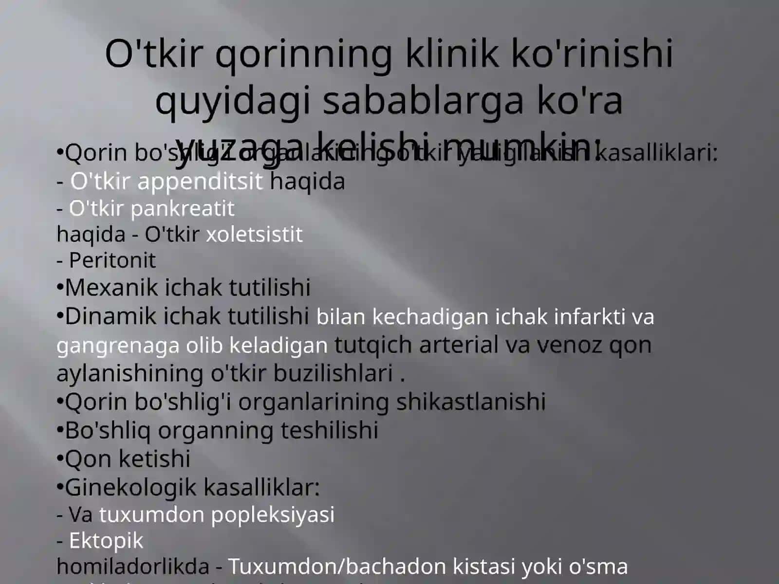 O'tkir qorin og’rig’i 3