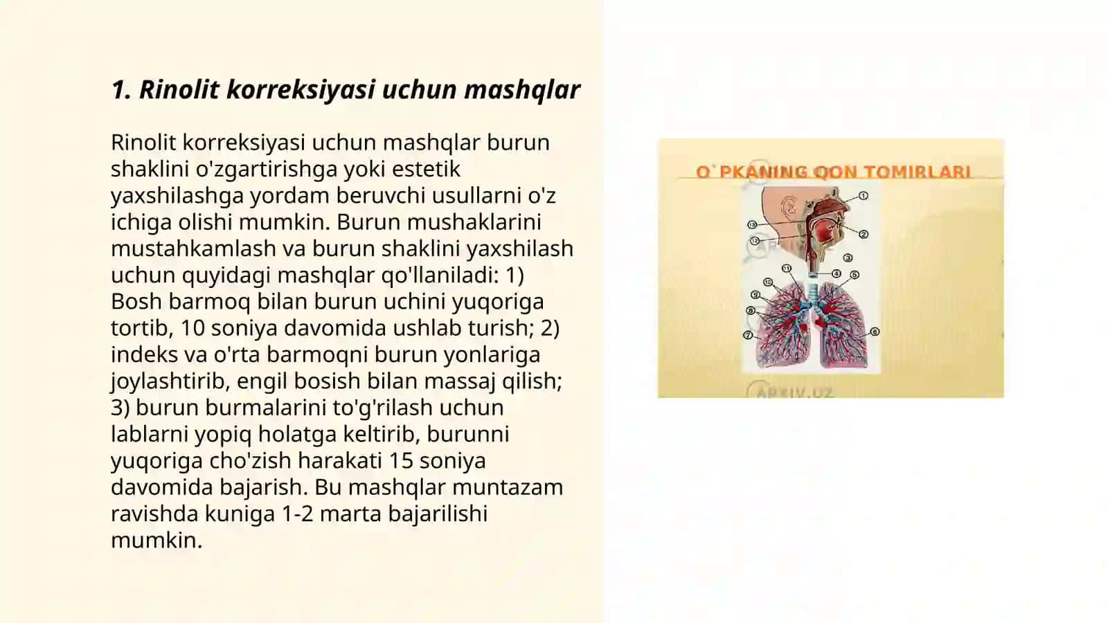 Rinolit korreksiyasi uchun mashqlar 3