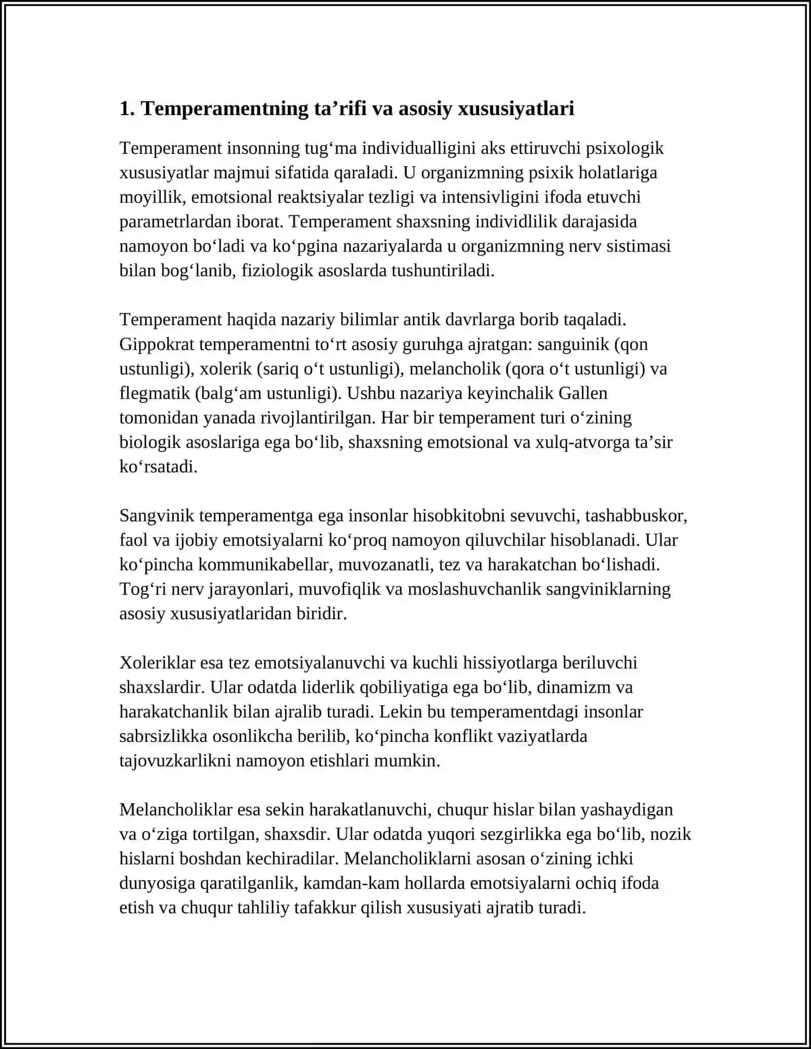 TEMPERAMET VA UNING NAZARIYALARI 3