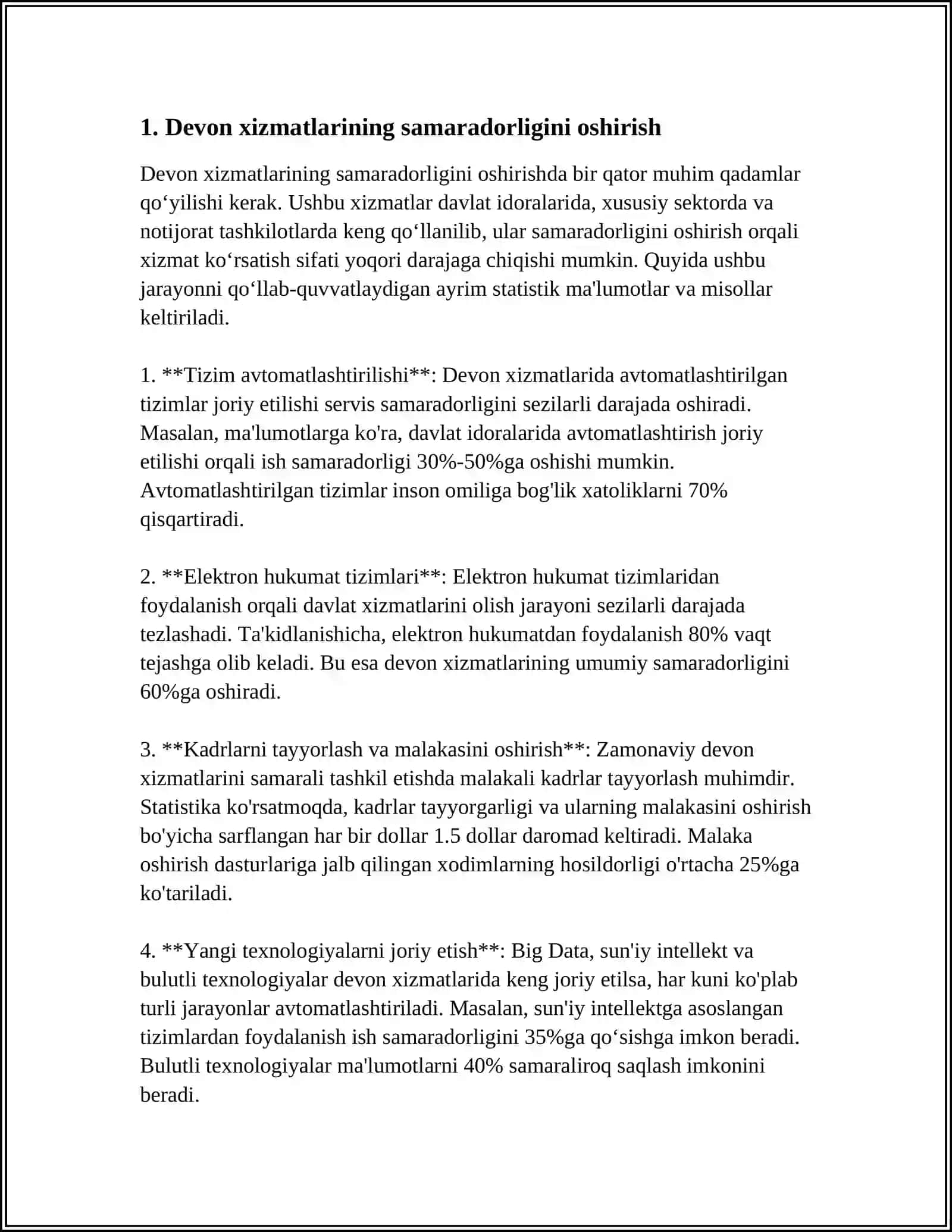 DAVLAT BOSHQARUVINI TAKOMILLASHTIRISHDA DEVONNING O'RNI 3