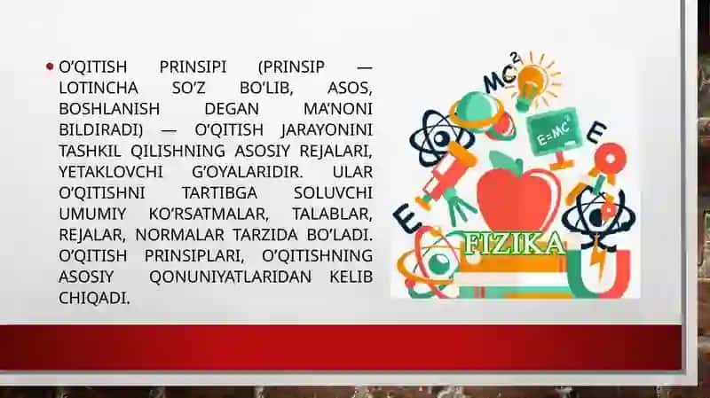 Fizika o’qitish prinsiplari 3