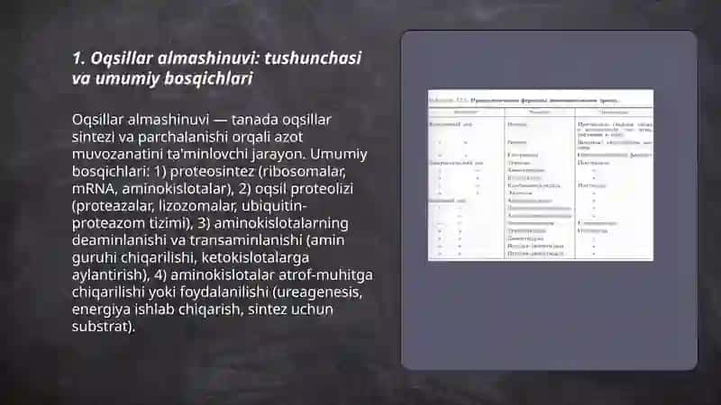Oqsillar almashinuvi 3