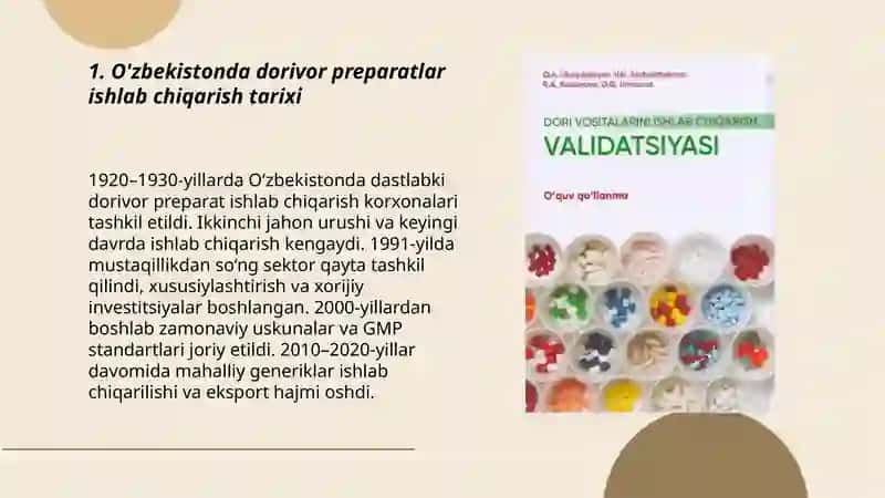 O'zbekistonda dorivor preparatlar ishlab chiqarish tarixi 3