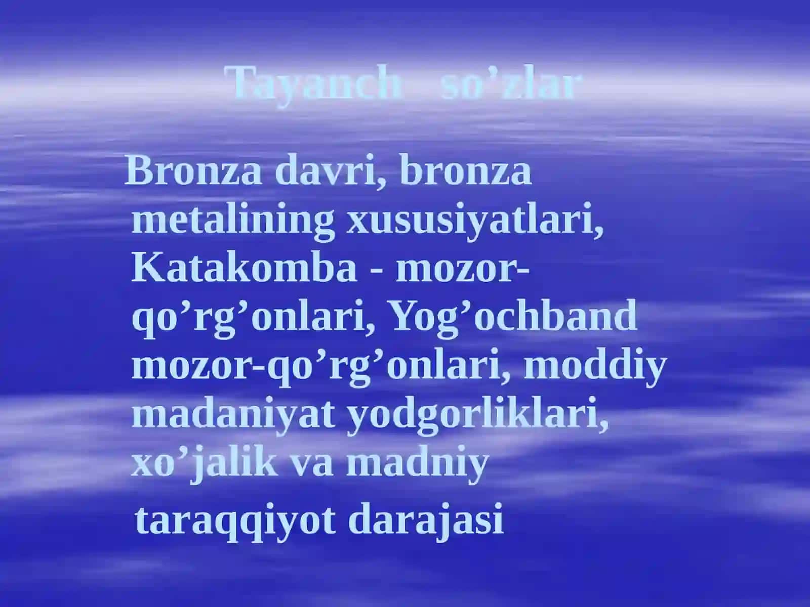 Bronza davridagi o'troq qabilalari madaniyati 3