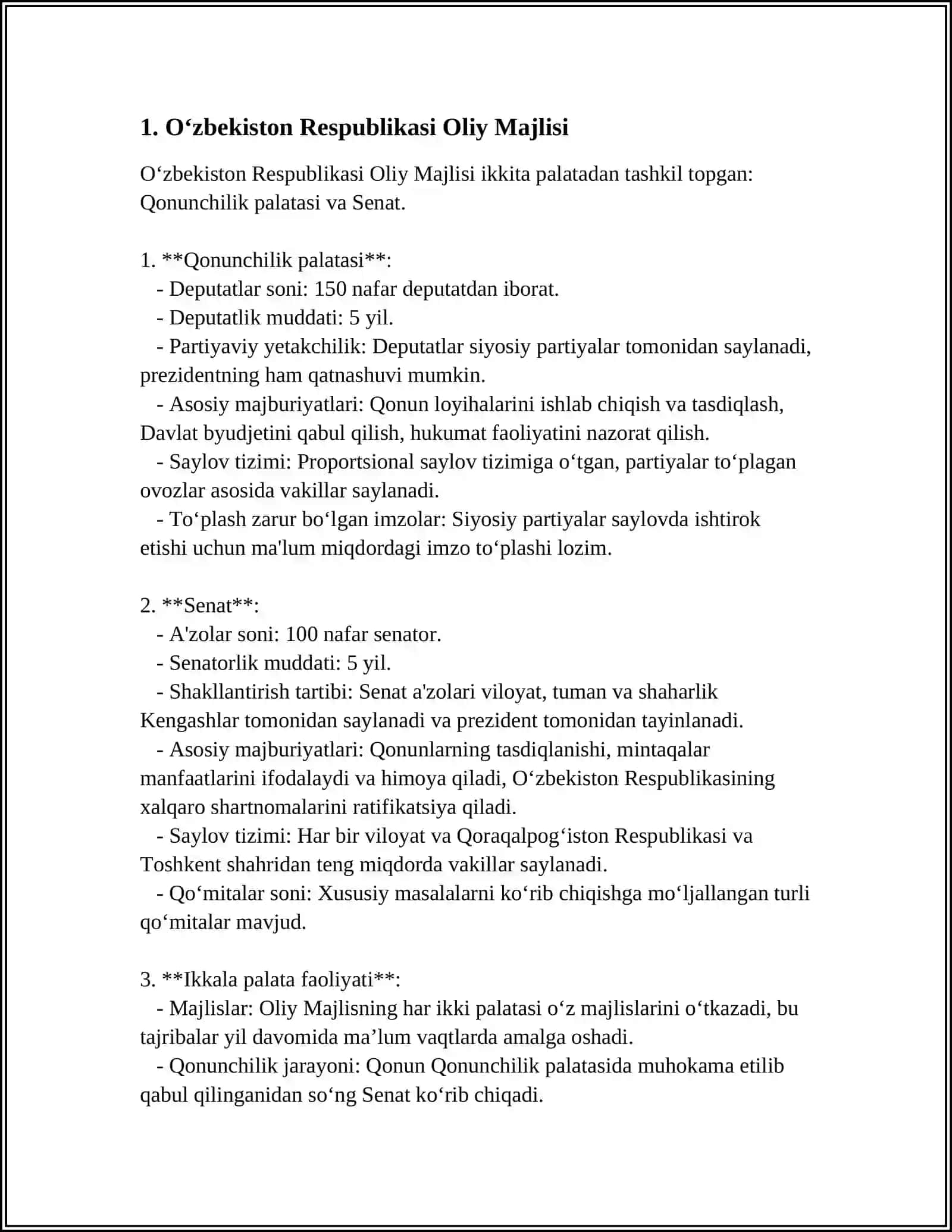 OʻZBEKISTONDA PARLAMENT TIZIMI VA UNDAGI ISLOHOTLAR 3