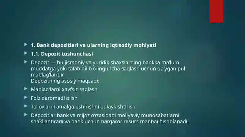 Depozit Operatsiyalari Hisobi 3