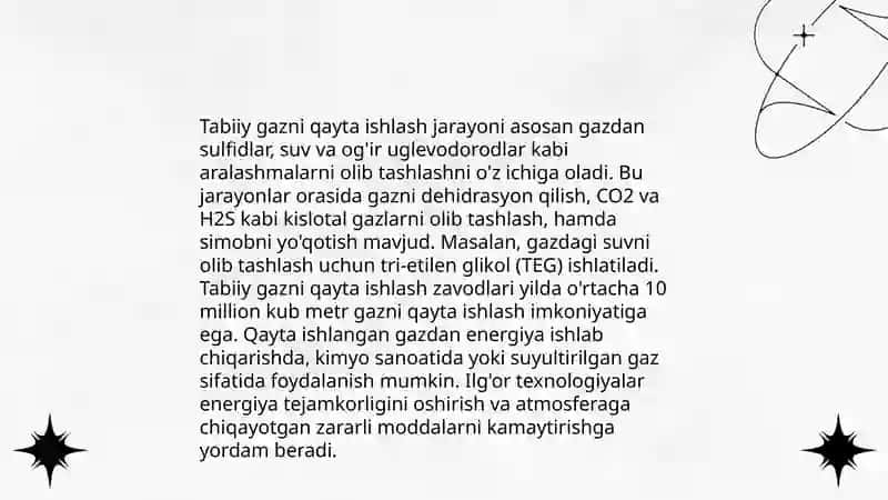 Tabiiy gazni qayta ishlash 3