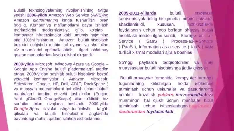 BULUTLI TEXNOLOGIYALAR 3