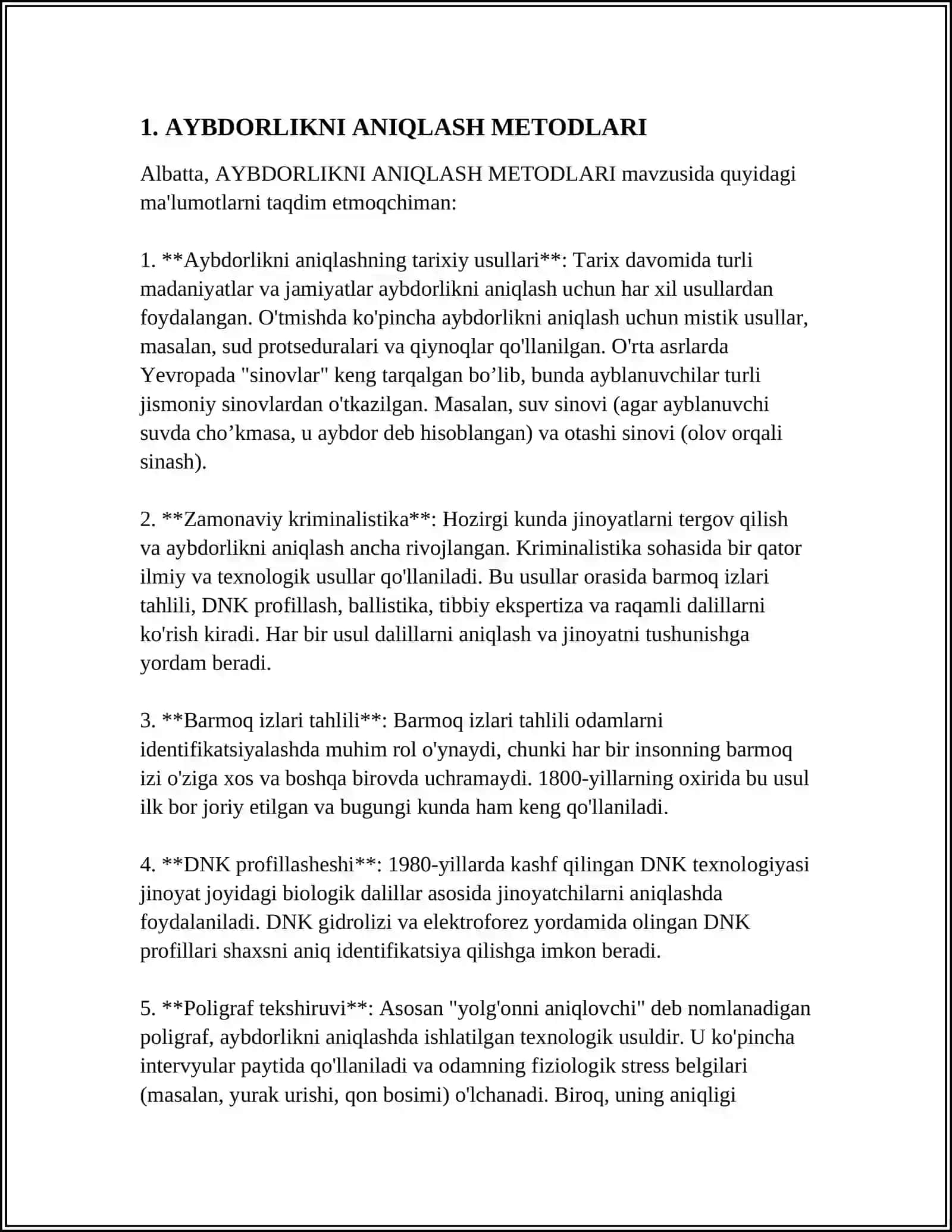 AYBDORLIKNI ANIQLASH METODLARI 3