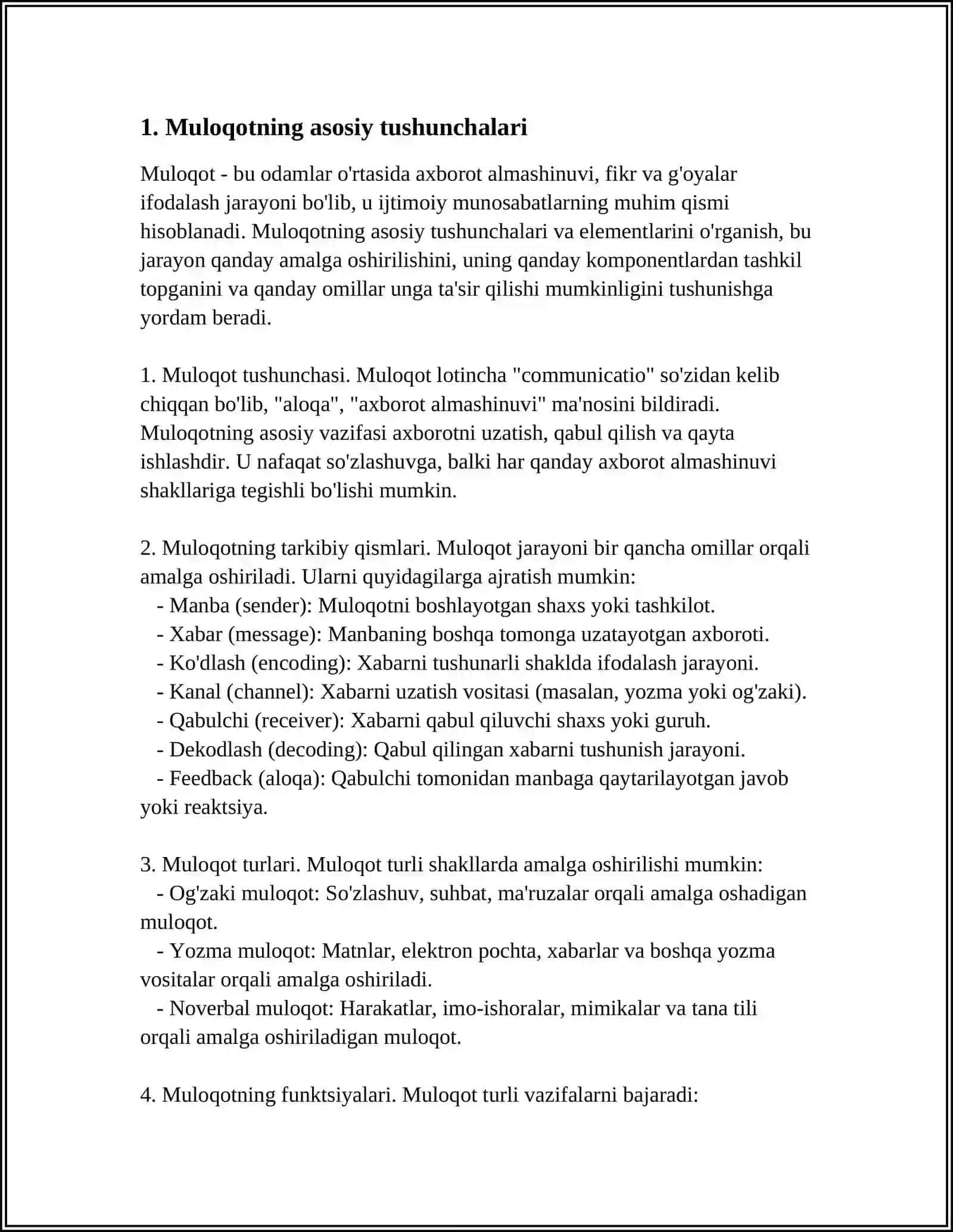 MULOQOT VA AXBOROT AYRIBOSHLASH 3