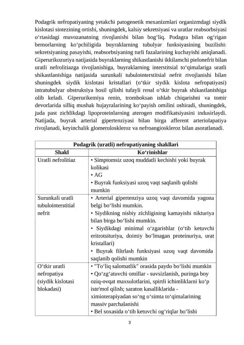 Podagrik ( uratli) nefropatiya 3