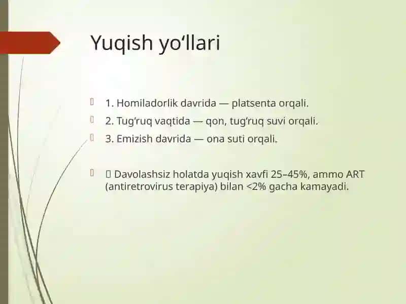 OIV OITS. Onadan bolaga transmissiyani oldini olish 3