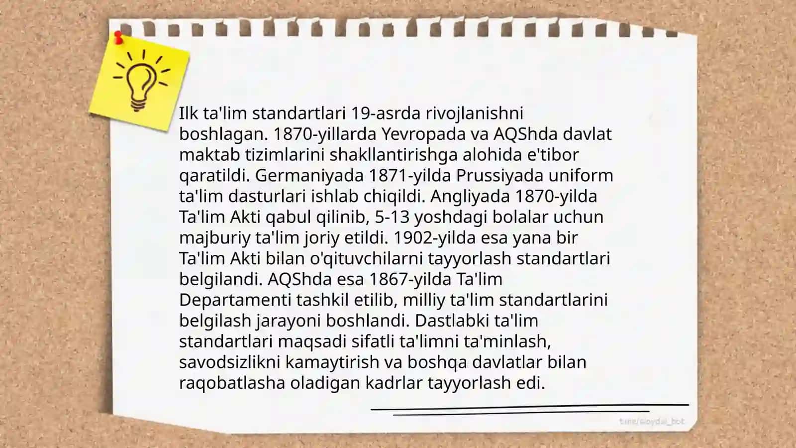 Ta'lim standartlarining rivojlanish tarixi 3
