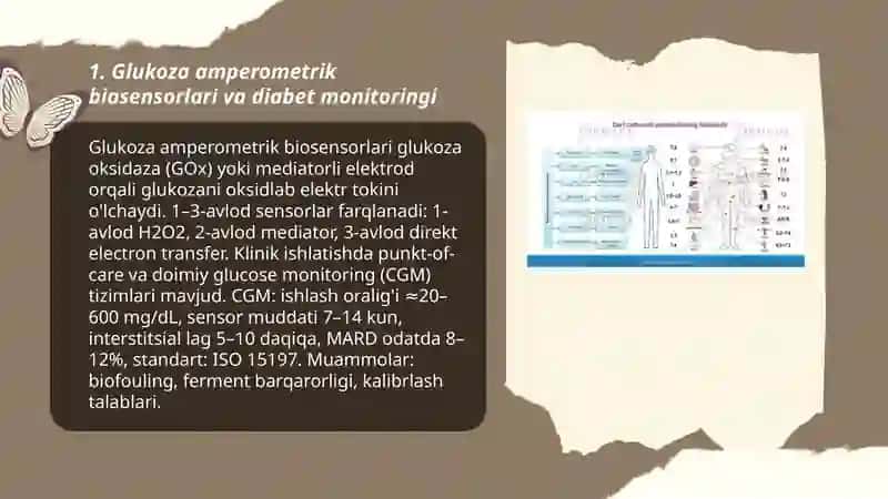 Glukoza amperometrik biosensorlari va diabet monitoringi 3
