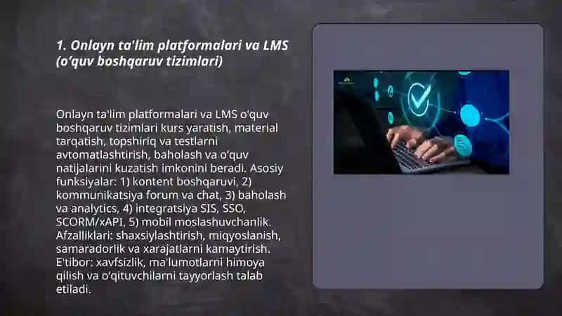 Onlayn ta'lim platformalari va LMS (oʻquv boshqaruv tizimlari) 3