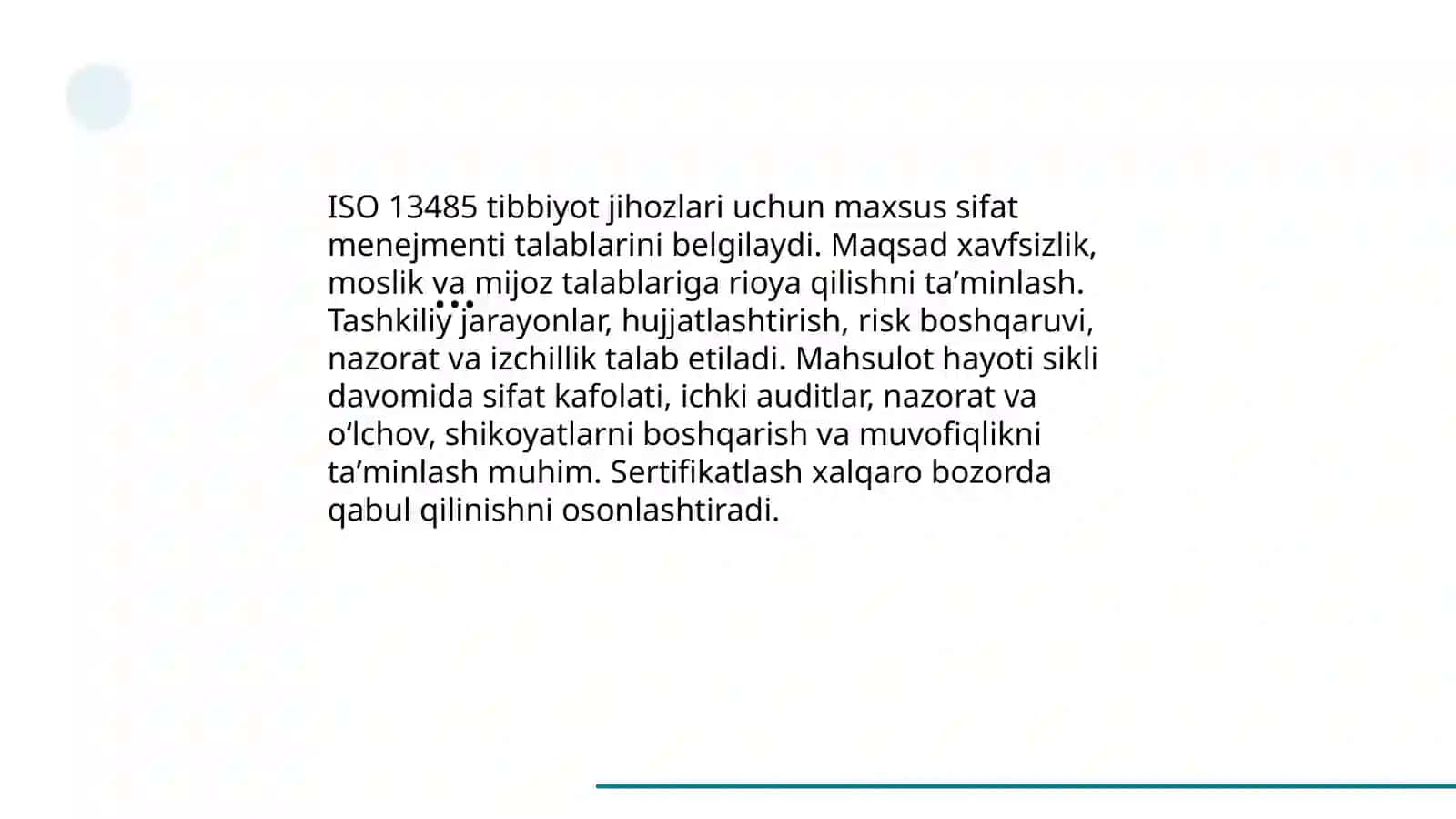 Tibbiyot jihozlari uchun sifat tizimi 3