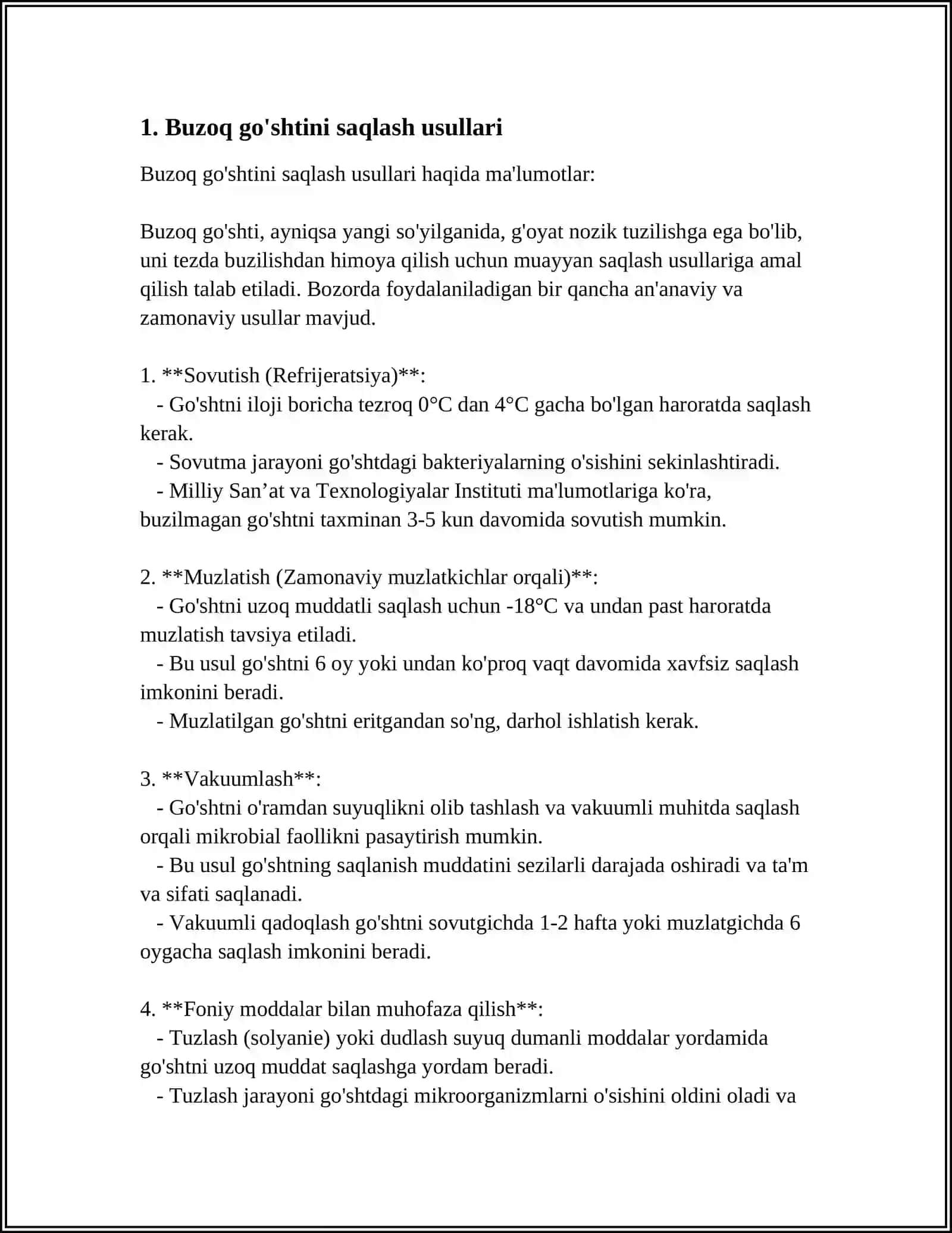 BUZOQLARNI SAQLASH 3
