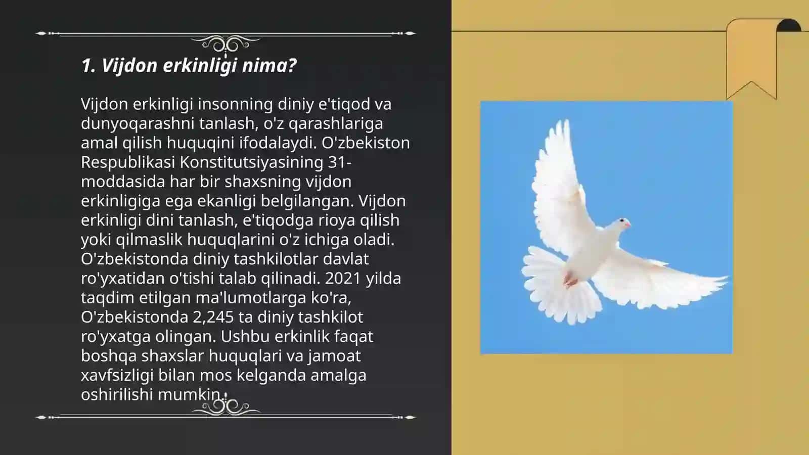 Vijdon va eʼtiqod erkinligining taʼrifi 3