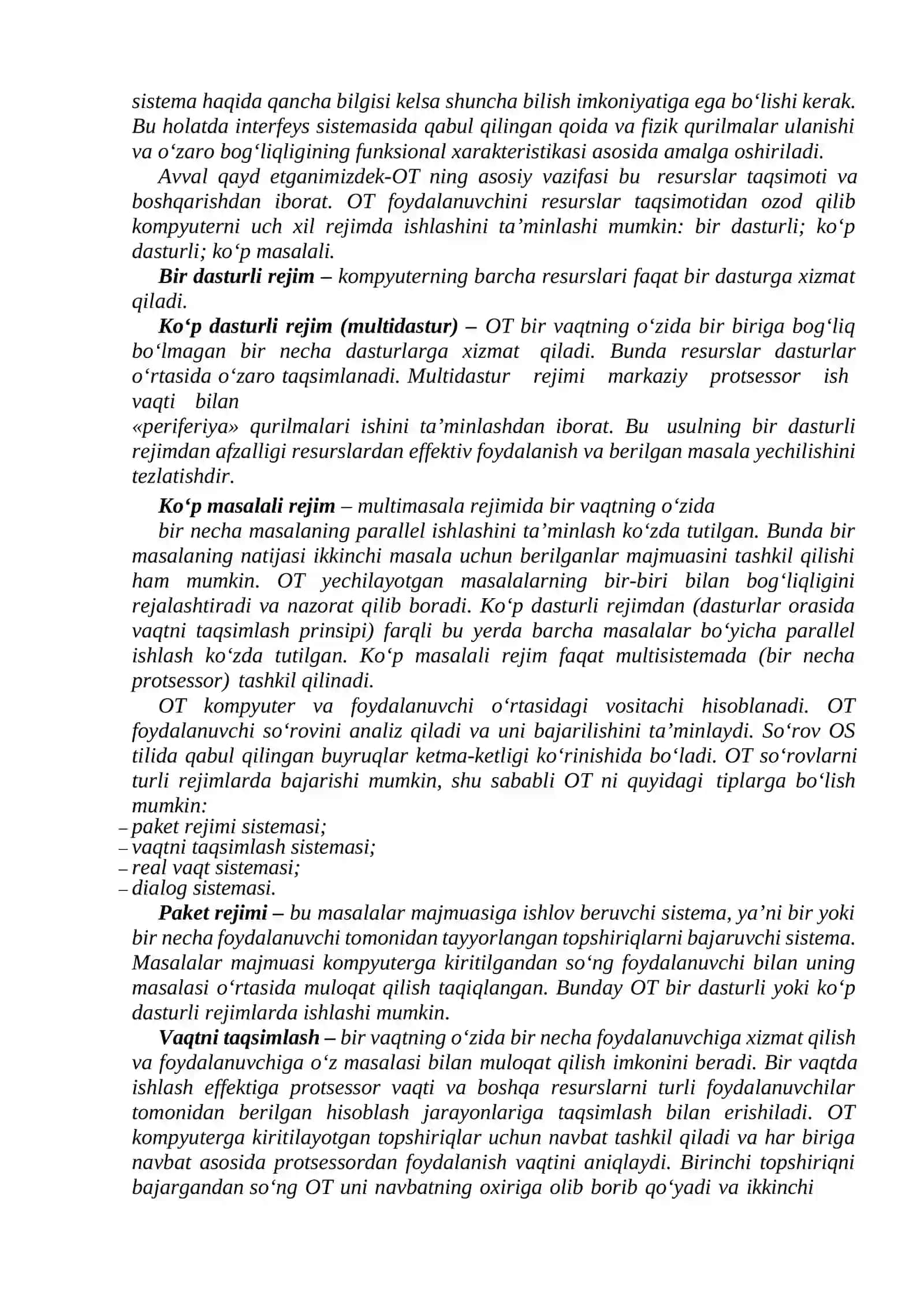 Kompyuterning dasturiy ta’minoti. Operatsion tizim 3
