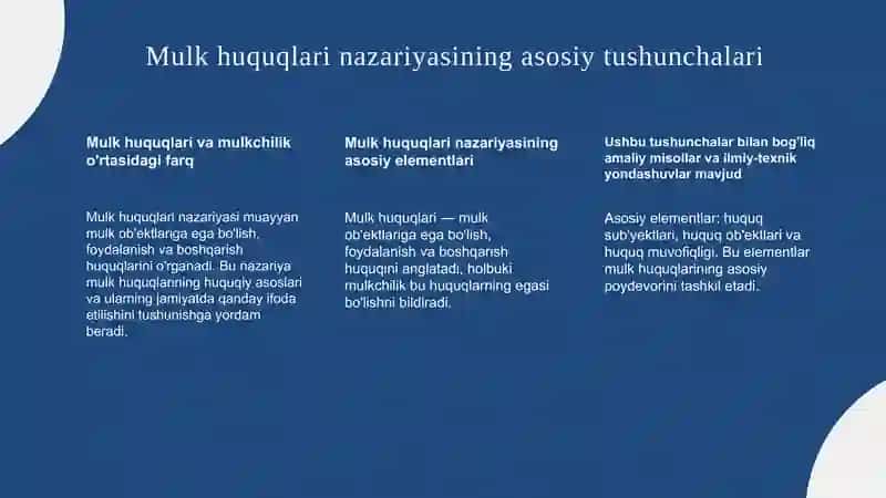 Mulk huquqlari nazariyasi va amaliyati 3